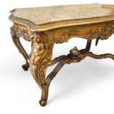 Louis XV style middle table in gilded wood and marble - 19th century Bois naturel 19th century - photo 2
