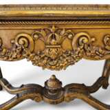 Louis XV style middle table in gilded wood and marble - 19th century Bois naturel 19th century - photo 3