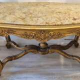 Louis XV style middle table in gilded wood and marble - 19th century Bois naturel 19th century - photo 4