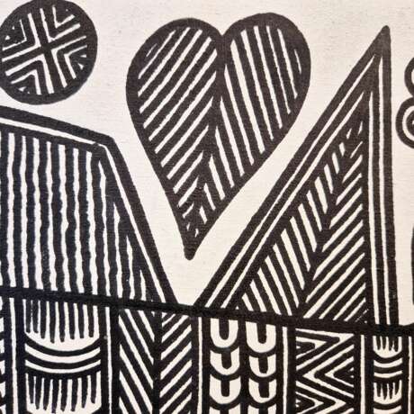 Fishes John KAUAGE Acrylic on canvas Papua New Guinea 2013 21th century - Foto 2