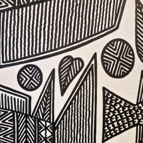Fishes John KAUAGE Acrylic on canvas Papua New Guinea 2013 21th century - Foto 3