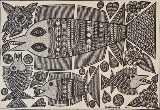 Fishes John KAUAGE Acrylic on canvas Papua New Guinea 2013 21th century - Foto 4
