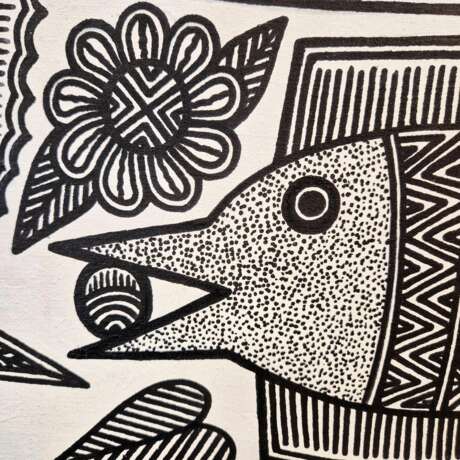 Fishes John KAUAGE Acrylic on canvas Papua New Guinea 2013 21th century - Foto 6