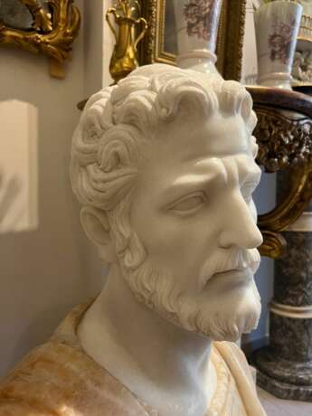 Bust of Marcus Aurelus in Marble in marble and onyx 20th century Marble 20th century - photo 3