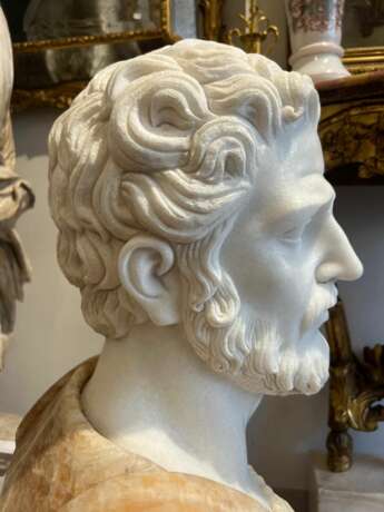 Bust of Marcus Aurelus in Marble in marble and onyx 20th century Marble 20th century - photo 12