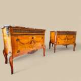 Pair of commodes in the Louis XV style marquetry and gilt bronze 19th century Wood 19th century - photo 11