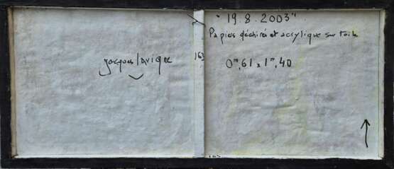 Jacques Lavigne Sans titre papier d&eacute;chir&eacute; et acrylique sur toile 2003 21th century - photo 6