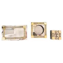 Smoker`s set signed FRED, Force 10 collection, silver gilt metal &amp; stee, 1960