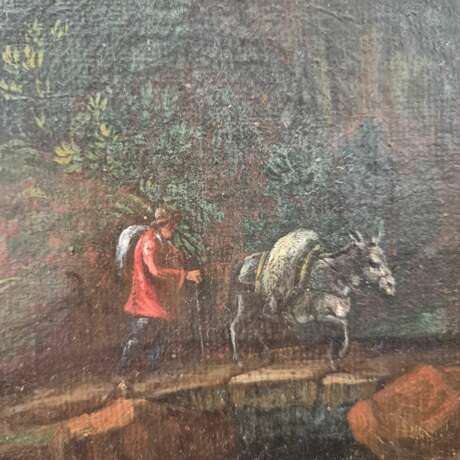 Italian landscape with ruins Oil on canvas 19th century 19th century - photo 11