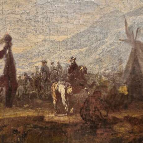 Court hunting scene Flemish school of the late 17th century Oil on canvas 18th century - photo 5