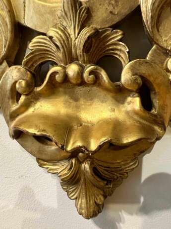 Gilded Wood Mirror With Putti Italy 19th Century Wood & gilded stucco Rococo 19th century - photo 1