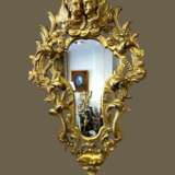 Gilded Wood Mirror With Putti Italy 19th Century Wood & gilded stucco Rococo 19th century - photo 2