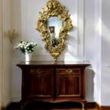 Gilded Wood Mirror With Putti Italy 19th Century Wood & gilded stucco Rococo 19th century - photo 3