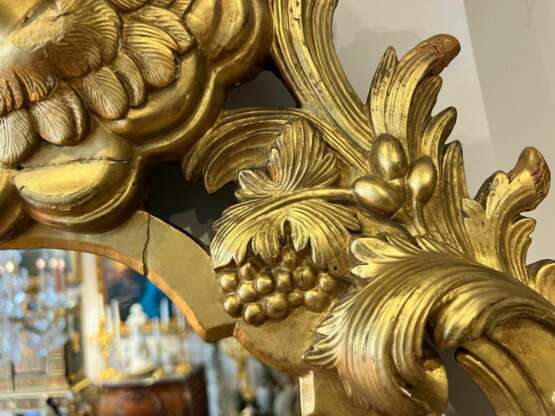 Gilded Wood Mirror With Putti Italy 19th Century Wood & gilded stucco Rococo 19th century - photo 11