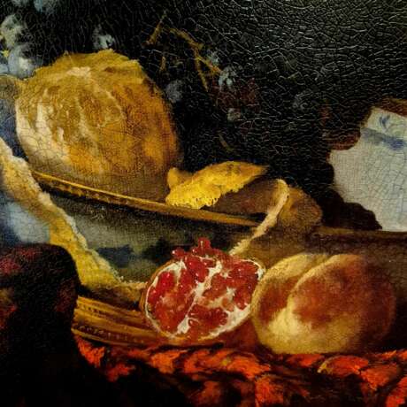Still Life With Porcelain And Black Grapes Signed By Artist Sie G 1997 20th century г. - фото 12