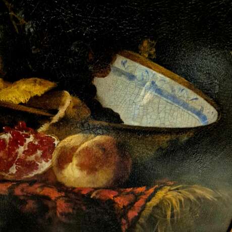 Still Life With Porcelain And Black Grapes Signed By Artist Sie G 1997 20th century г. - фото 15