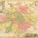 Landkarte von Sachsen mit Postwegen und - photo 1