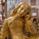 19th Century Charles X Clock with a Statue of a Romantic Young Nobleman. Bronce Other style 19th century - photo 4