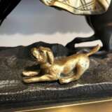 Empire Clock in representing a Horse and a Dog in Gilt Bronze 19th Century Bronze Empire 19th century - photo 2