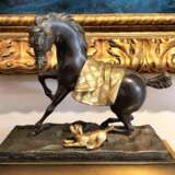 Empire Clock in representing a Horse and a Dog in Gilt Bronze 19th Century Bronze Empire 19th century - photo 9