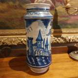 Pair of 18th Century Albarello Drug Jars in Maiolica Ceramics 18th century - photo 3