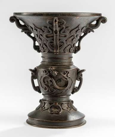 Vase aus Bronze mit Dekor von Chilong - Foto 1