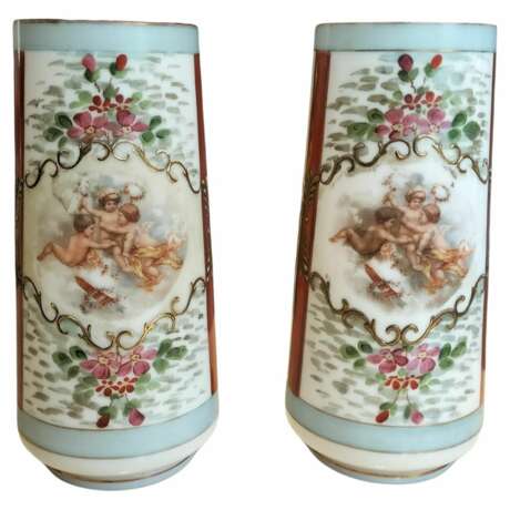 Pair of 19th Century Vases in Opaline Glass Opaline crystal 19th century - photo 1