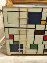 Four-Drawer Murano Glass Commode in Mondrian Style, 1970&rsquo;s