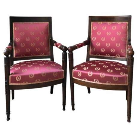 Pair of 19th Century Armchairs from the Empire Period Wood Empire 19th century - photo 1