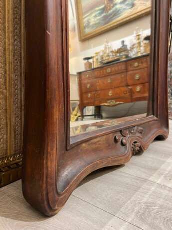 Art Nouveau Mirror in Solid Mahogany in the Style of Eugene Vallin Wood Art Nouveau 20th century - photo 2