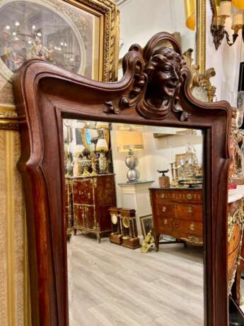 Art Nouveau Mirror in Solid Mahogany in the Style of Eugene Vallin Wood Art Nouveau 20th century - photo 4