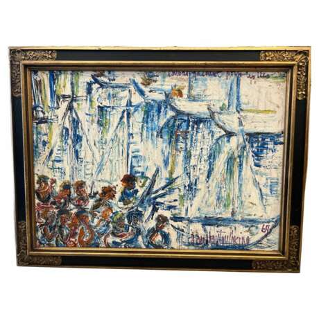 Abstract Oil Painting by Nicolai Michoutouchkine (1929-2010) Mid-20th century - photo 1