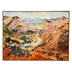 Oil-Painting by Jean Thomas (1923-2019) `The Paillon Valley seen from Peillon`