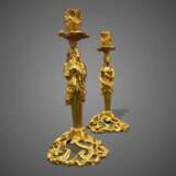 19th Century Pair of Candlesticks in Gilt Bronze Bronze Napoleon III 19th century - photo 3