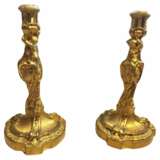 19th Century Gilt Bronze Candleholders in the style of Ernest Meissonier Bronze Rococo 19th century - photo 1