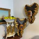 18th Century Pair of Louis XV Rococo Style Italian Sconces in Gilded Wood Lacquered wood 18th century - photo 7