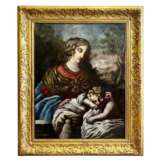 Early 17th Century Tuscan School Oil Painting on Canvas `Virgin and Child` Baroque Early 17th century - photo 1