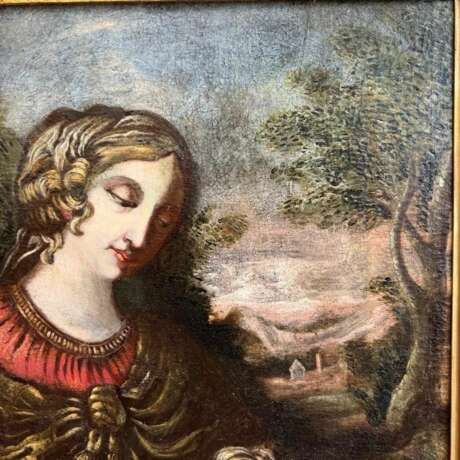 Early 17th Century Tuscan School Oil Painting on Canvas `Virgin and Child` Baroque Early 17th century - photo 7