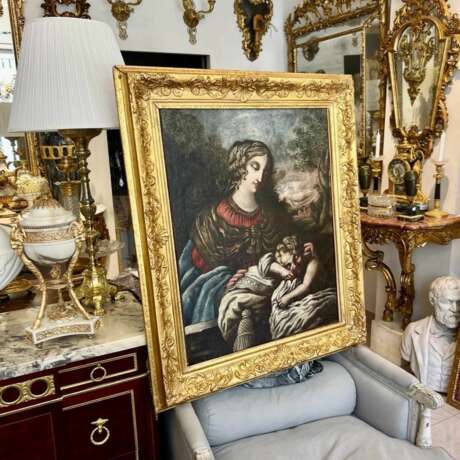 Early 17th Century Tuscan School Oil Painting on Canvas `Virgin and Child` Baroque Early 17th century - photo 10
