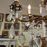  Beautiful chandelier with crystals .France.1960s Bronze Neorococo Mid-20th century - photo 3