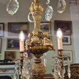  Beautiful chandelier with crystals .France.1960s Bronze Neorococo Mid-20th century - photo 4