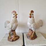 A pair of chickens Porcelain Hand Painted Gilding realism Early 20th century - photo 3