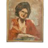 Portrait europ&eacute;en d&amp;39;une dame milieu du XXe si&egrave;cle. oil painting 20th century - Foto 2