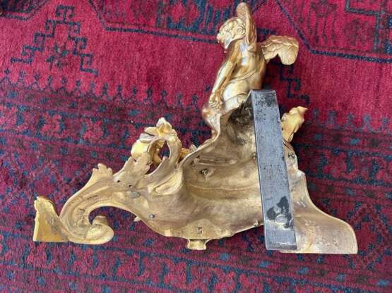Pair Of Napoleon III Period Gilt Bronze Putti Andirons 19th century Bronze Napoleon III 19th century - photo 5