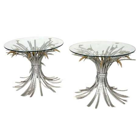 Пара журнальных столиков Coco Chanel Wheat Sheaf Table. 1960-х годов. Metal glass 20th century г. - фото 1