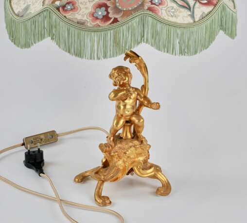 Pair of Putti table lamps Gilded bronze Neorococo Early 20th century - photo 4