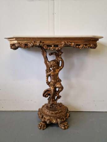 Console with mirror Bois laqué Neo-baroque Early 20th century - photo 4
