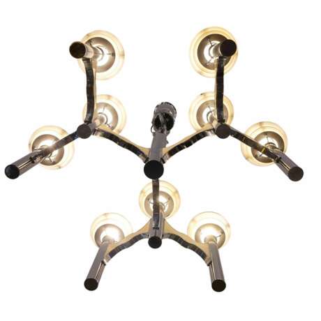 Space Age chromed metal chandelier by Gaetano Sciolari mid-20th century Metal Design of 50-60’s 20th century - photo 5