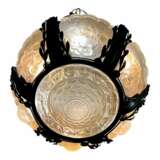 Rare And Large Glass Plaque Chandelier Val Saint Lambert Art Deco Period 1930 Glass metal 20th century - photo 2