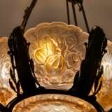Rare And Large Glass Plaque Chandelier Val Saint Lambert Art Deco Period 1930 Glass metal 20th century - photo 6